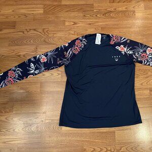 Roxy Woman's Navy Rashguard Size Large Sun Protection